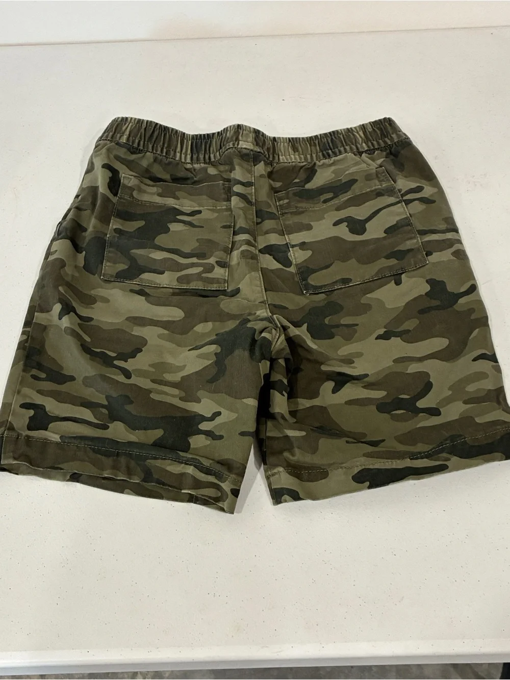 Gap Kids Boys Large 10-11 Husky Camo Easy Shorts Green Pull On Drawstring